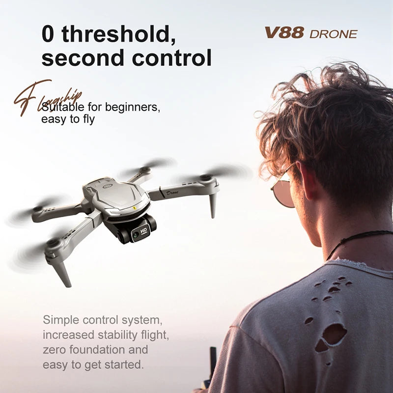 New V88 Drone 8K Professional HD Aerial Dual-Camera 5G GPS Obstacle Avoidance Drone Quadcopter Toy UAV 9000M Free Shipping Drone