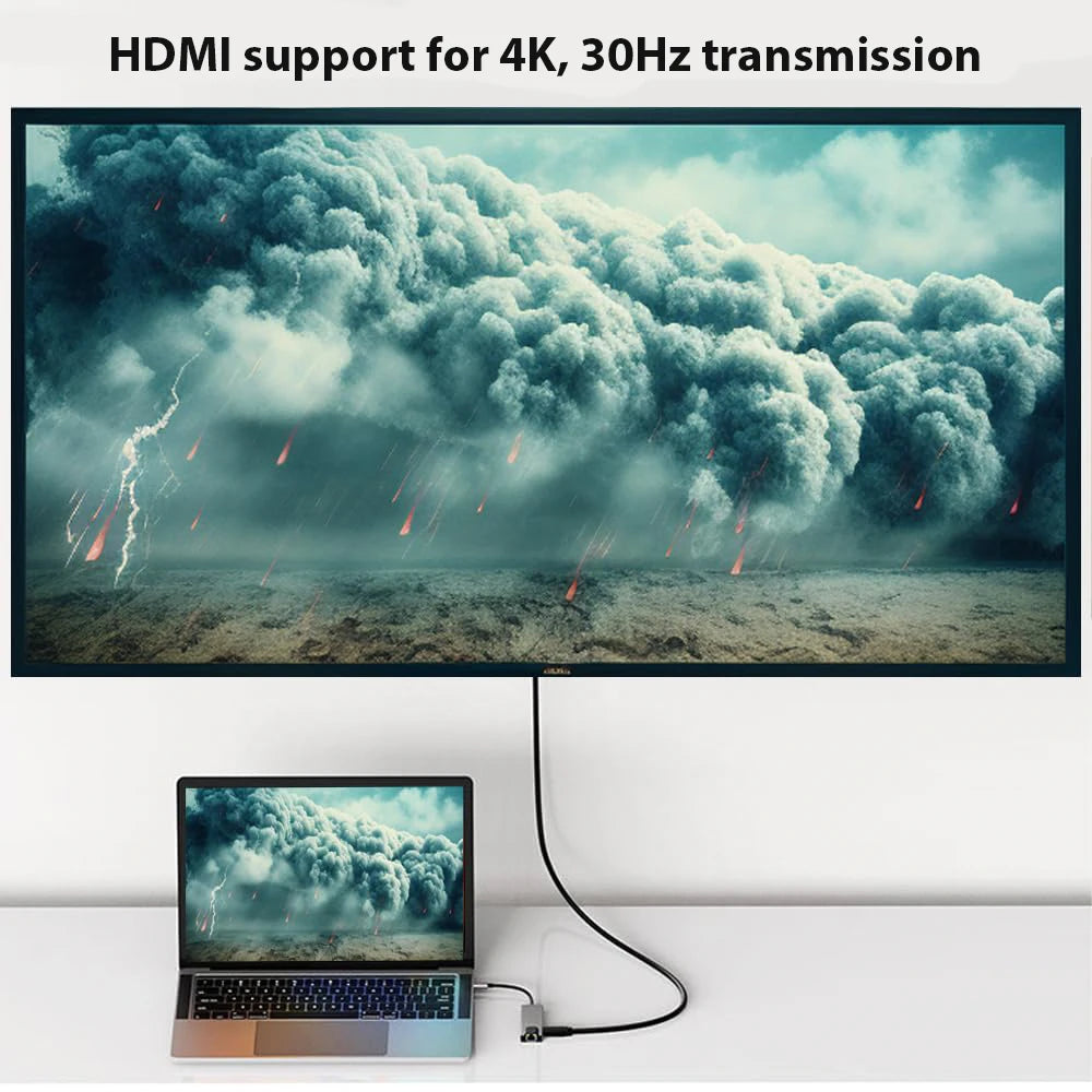 HUB USB Type C 3.0 Adapter Supports 65W Reverse Charging Laptop Docking Station USB C Docking Station 6 In 1 HUB Ipad Accessory